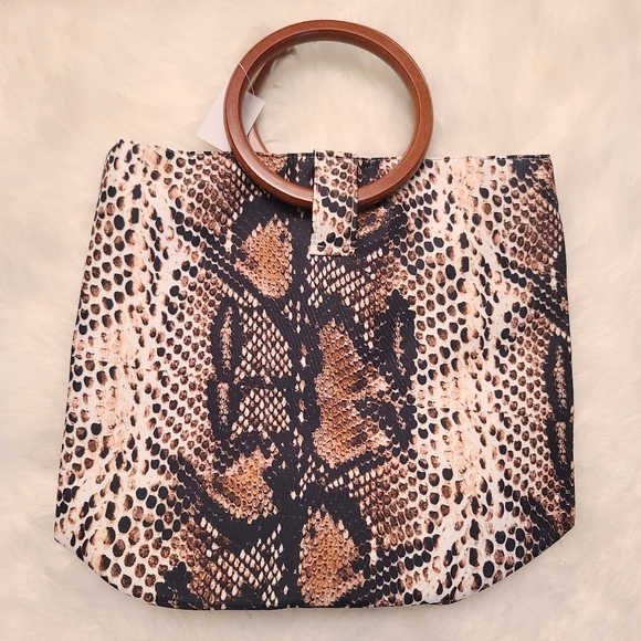 NWT Hong Kong Collection Snakeskin Print Tote - Picture 2 of 9